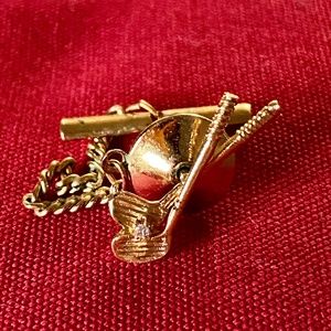 A&Z Hayward 14K + Diamond Golf Clubs Tie Tac